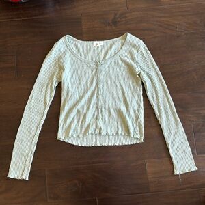 Medium button up green long sleeve